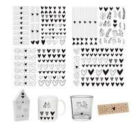 FloraVigo Rub On Sticker Approx. A5 19 x 14 cm Saying Decoration for Birthday, Keraflott, Wedding, Home, Wiping Film for Furniture, Glass, Wood, Photo Album, DIY Decoration, Sticker Aesthetics (4