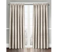 Florelle Energy Saving Thermal Blockout Curtains Tape Top Curtains Semi Plain Embossed Textured Woven Window Treated Curtain Pair Multi Use (Cream, W 66" x L 72" (2 Panels))