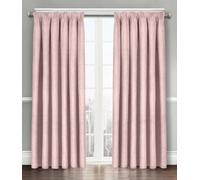 Florelle Energy Saving Thermal Blockout Curtains Tape Top Curtains Semi Plain Embossed Textured Woven Window Treated Curtain Pair Multi Use (Pink, W 66" x L 54" (2 Panels))