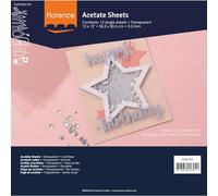 Florence Acetate Sheets of 12 x 12 Inches and 0,2 mm Thickness - 12 Flexible Plastic Sheet - Transparent Paper for Scrapbooking, Greeting Cards, Painting and Art Journaling