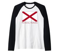 Florence Alabama USA State Flag Souvenir Raglan Baseball Tee