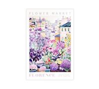 Florence Botanical Garden Canvas Art Print Flower Market Poster, Aesthetic Exhibition Wall Decor For Classroom And Home