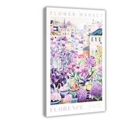 Florence Botanical Garden Canvas Art Print Flower Market Poster, Aesthetic Exhibition Wall Decor For Classroom And Home