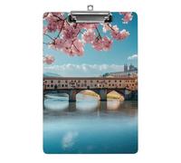 Florence Bridge in Spring Acrylic Clipboard for Letter A4 Size White