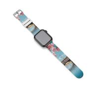 Florence Bridge in Spring Printed Silicone Watch Band Compatible with IWatch Waterproof Soft Replacement Strap 38mm/40mm