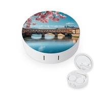 Florence Bridge in Spring Round Contact Lens Case Storage Box