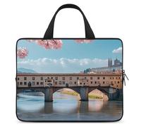 Florence Bridge in Spring Trendy Laptop Bag with Handle Computer Carrying Case Lightweight Briefcases for Working