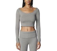 florence by mills Women's Barre Collection Cross Back Sweater Pullover, Heather Grey, Small