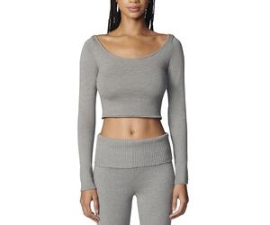 florence by mills Women's Barre Collection Cross Back Sweater Pullover, Heather Grey, Small