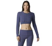 Florence by Mills Women's Barre Super Crop Cable Sweater, Grisaille, L