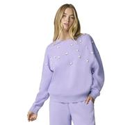 florence by mills Women's Cozy Crush Rosette Oversized Sweatshirt, Millie Lavender, XS