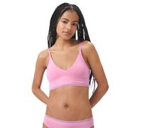 florence by mills Women's Cozy Crush Seamless Triangle Bralette, Opaque, Hot Pink, L