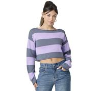 Florence by Mills Women's Fbm Playbook Collection Rugby Crop Sweater, Grisaille/Millie Lavender, Small