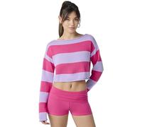Florence by Mills Women's Fbm Playbook Collection Rugby Crop Sweater, Hot Pink/Millie Lavender, Small