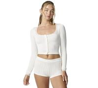 florence by mills womens Pointelle Knit Cropped Cardi, Jet Stream, XXL