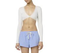 florence by mills Women's Villa Collection Pointelle Tie Front Top, Jet Stream, XXL