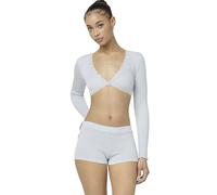 florence by mills Women's Villa Collection Pointelle Tie Front Top Shrug Sweater, Delicate Blue, M