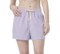 florence by mills Women's Villa Collection Poplin Boxer Short, Lavender Classic Stripe, S