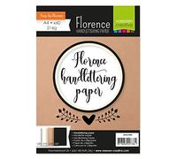Florence Calligraphy Paper - A4-60 Sheets in White, Ivory, Brown and Black - Smooth - 216 gsm - Practice Paper for Beginners, Handlettering, Brush Lettering, Art Projects and Craft Ideas