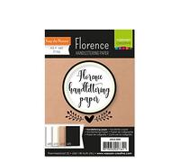 Florence Calligraphy Paper - A5-60 Sheets in White, Ivory, Brown and Black - Smooth - 216 gsm - Practice Paper for Beginners, Handlettering, Brush Lettering, Art Projects and Craft Ideas