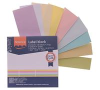 Florence Cardstock Label Block - 135 pcs - 3 Sizes and 9 Colours - Pastels - 15 x 6,3 cm / 15 x 5 cm / 15 x 3,7 cm - Blank Cards for Gift Tags, Personalised Business Cards and Note Cards - 216 GSM