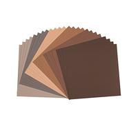Vaessen Creative Florence Cardstock Textured - Coloured Card Making Supplies 12 x 12 inch - Brown - 24 Sheets - Coloured Paper for Scrapbooking, Card Making and Other Paper Crafts - 216 gsm