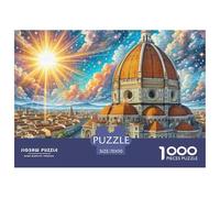 Florence Cathedral 1000 Pieces Portable Jigsaw Puzzle Building Age 3+ Cool Collage Effect, Fun Details, Educational, Challenging Puzzle Games 70x50cm/1000pcs