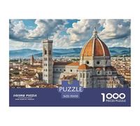 Florence Cathedral 1000 Pieces Portable Jigsaw Puzzle Building Age 3+ Cool Collage Effect, Home Decoration, Educational, Challenging Puzzle Games 70x50cm/1000pcs
