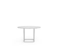Florence Dining Table Ø120 White Carrera Marble w. White Frame