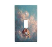 Florence Dome Light Switch Cover Plates/Outlet Covers, Pastel Blue and Peach Clouds for Wall Accents, Classic Renaissance Style, Home Decor, Thermoplastic Wall Plates Single Toggle