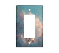 Florence Dome Light Switch Cover Plates/Outlet Covers, Pastel Blue and Peach Clouds for Wall Accents, Classic Renaissance Style, Home Decor, Thermoplastic Wall Plates Single Rocker