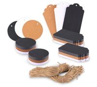 Vaessen Creative Florence Coloured Card Gift Tags & Labels - White/Brown/Black - 300 Pieces - Set of Classic Circular Kraft Paper Tags