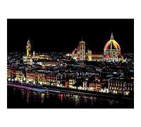 Florence Gorgeous City Night View Poster - Deluxe Scratch Painting City Landmark Map - Scratch Off Foil Layer Coating Poster Scratch Map - Beautifully Packaged Gift