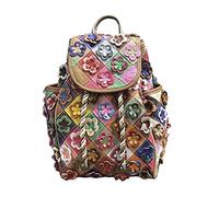 Florence Happy @ England Handmade 100% Genuine Leather Patchwork Rucksack Backpack for Women Stylish and Practical