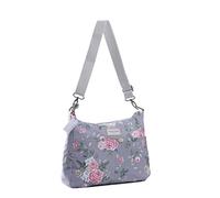 Florence Happy @ England Reversible Oilcloth Messenger 2 in 1 Ladies CrossBody Shoulder Canvas Waterproof Floral (Rose)