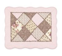 Florence Happy @ England Vintage Floral Patchwork Quilted Cotton Mat Rug, Shabby Chic Bathroom/Bedroom Accent Rug, Non-Slip Backing, Wisteria Purple (50×70cm) (Pink)