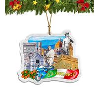 Florence Italy Christmas Ornament Acrylic Christmas Tree Pendant Decorations Classic Travel Souvenir Gift Collection -706
