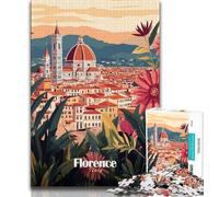 Florence Italy Cityscape 1000 Piece Jigsaw Puzzles for Adults & Teens,Family Game Stress Reliever Difficult Challenge Secret Santa Gifts 38x26cm