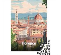 Florence, Italy Cityscape Travel Puzzle 1000 Pieces, Modern City Skyline, Weekend Hobby, Interlocking Paper Pieces, Birthday Gift for Families, 70x50cm/1000pcs