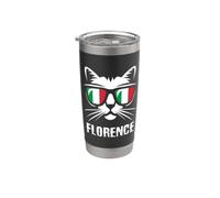 Florence Italy Flag Cat Stainless Steel Insulated Tumbler