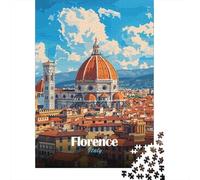 Florence, Italy Skyline 1000 Piece Jigsaw Puzzle, Metropolitan Building Scene, Decorative Artwork, Premium Paper Puzzle, Travel Gift for Travel Lovers, 52x38cm/1000pcs