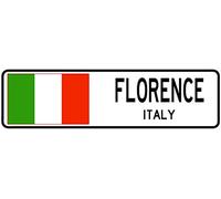 Florence Italy Street Sign Italian Flag City Country Road Wall Gift Street Sign Vintage Metal Tin Sign 4x16 Inch