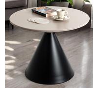 florence large metal end table with black base in grey