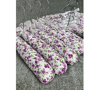 Florence Lilly Pack of 10 Quality Padded Clothes Hangers ~ Several Patterns to choose from .. (Pretty Lilac)