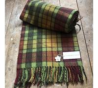 Florence Lilly Tartan Blanket/Throw made from 70% Recycled Wool and 30% Recycled Garments which would normally find themselves in landfill. (Greens)