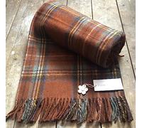 Florence Lilly Tartan Blanket/Throw made from 70% Recycled Wool and 30% Recycled Garments which would normally find themselves in landfill. (Rust)