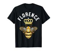 Florence Name Florence Birthday Queen Crown Bee Florence T-Shirt