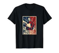 Florence Political Power Niccolo Machiavelli Legacy Value Graphic T-Shirt, Men, Black, S