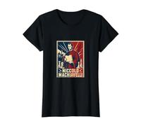 Florence Political Power Niccolo Machiavelli Legacy Value Graphic T-Shirt, Women, Black, L