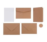 Florence Post Cards 75x and Envelopes 50x - Blank - Kraft Brown and White - Papercrafts - Plain Cards and Envelopes for Your Card Making Supplies and Scrapbook Accessories - Single and Folded